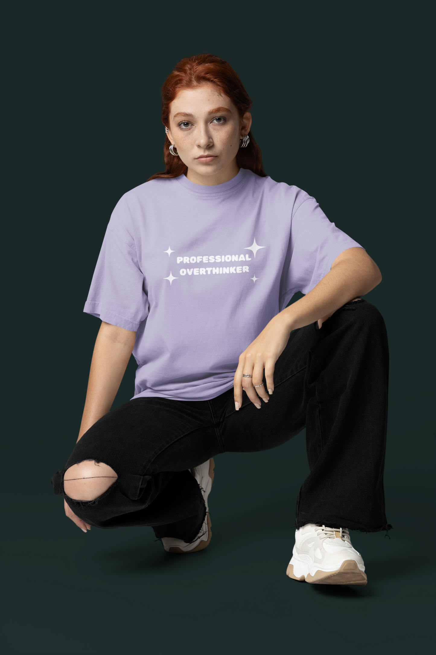 Unisex Professional Over-thinker Oversized T-shirt Flamboyant