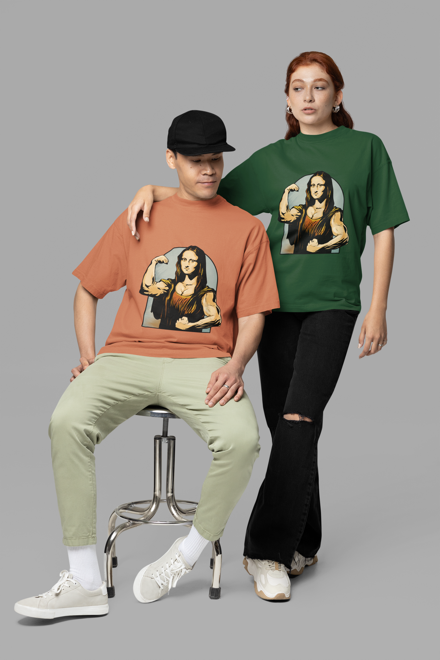Unisex Muscles Oversized T-shirt Flamboyant