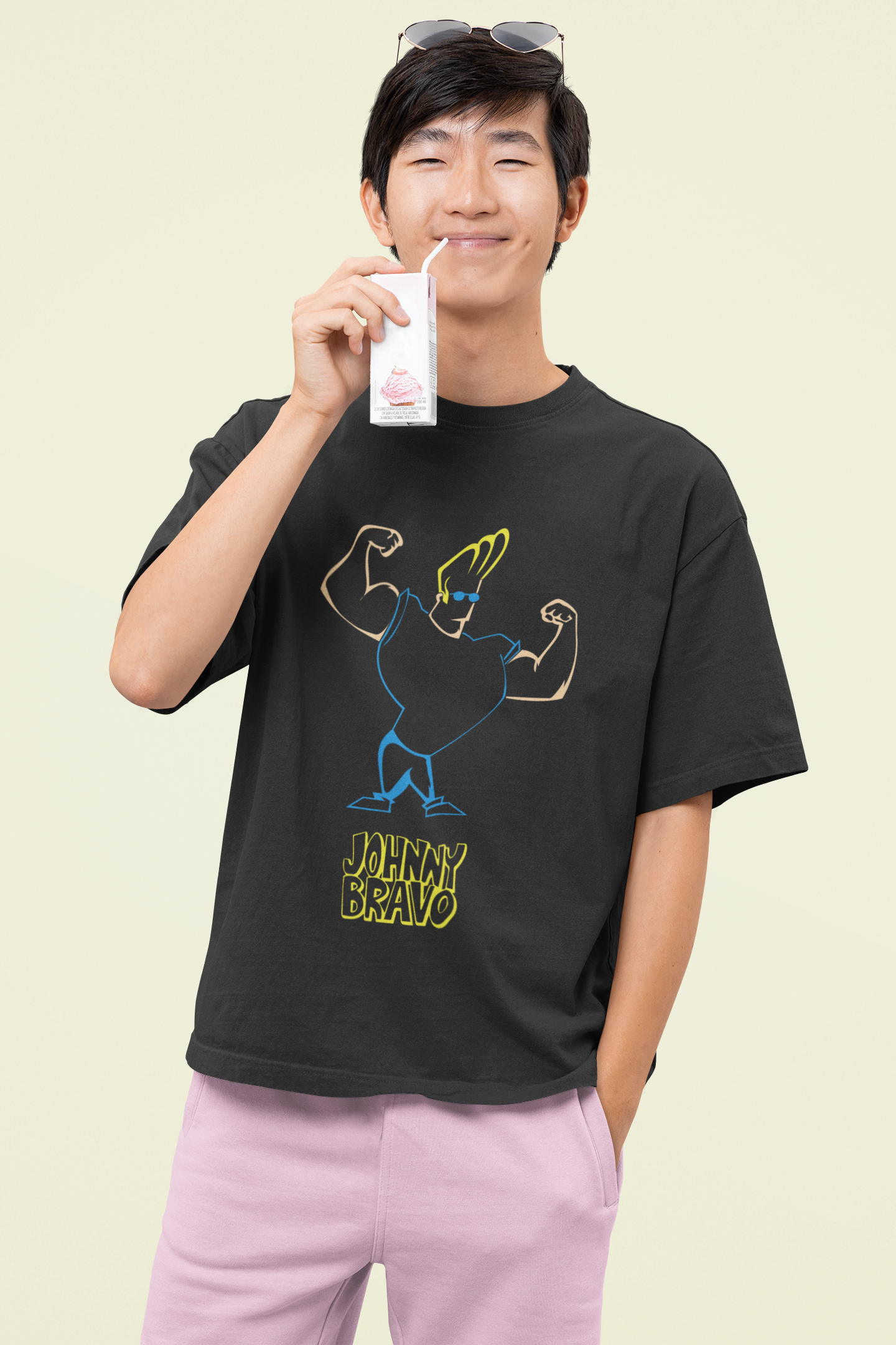 Unisex Johnny Bravo Oversized T-shirt Flamboyant