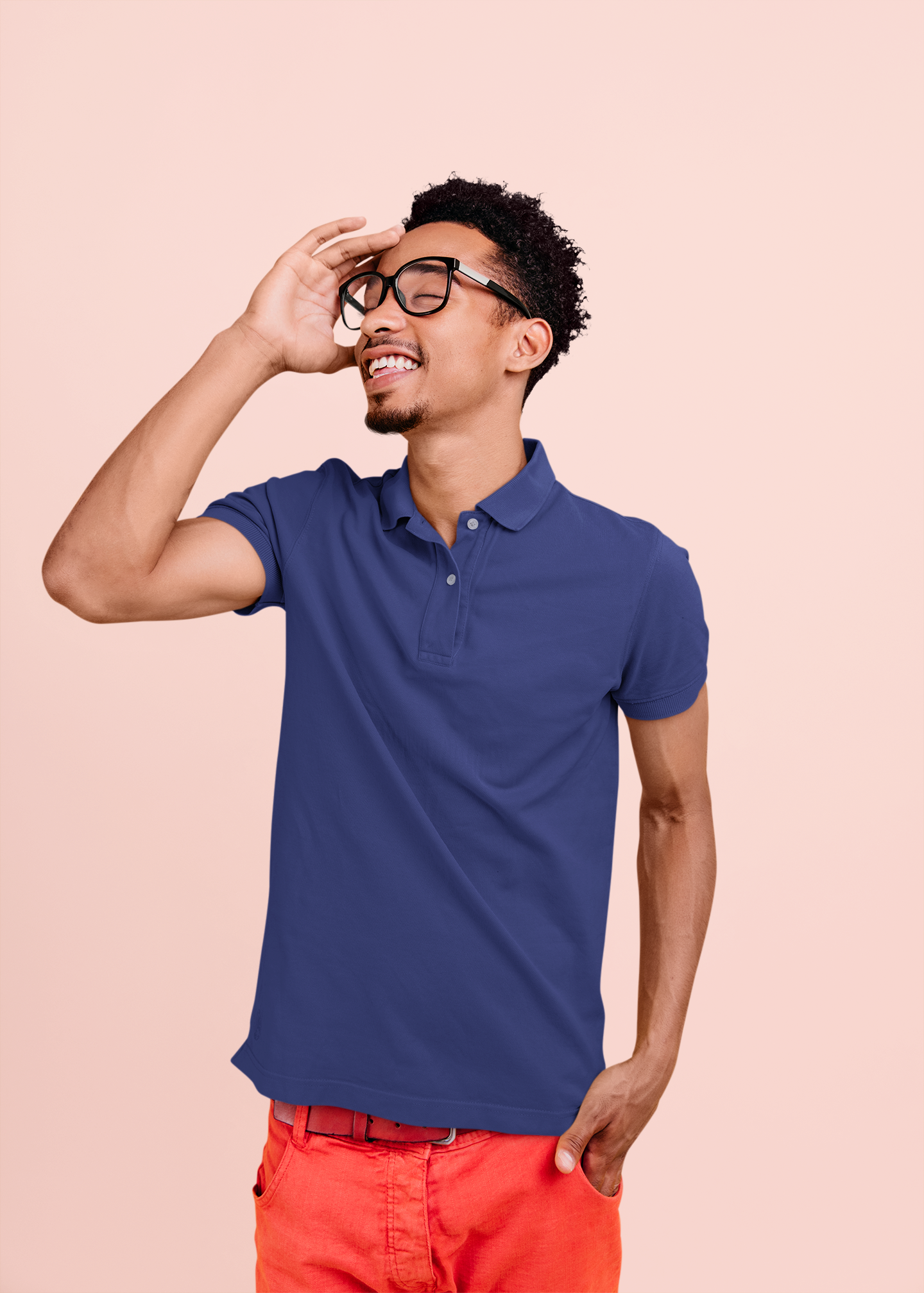 Male Solid Polo T-shirt Flamboyant